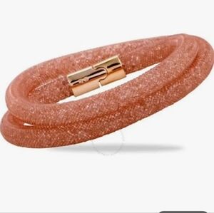 Swarovski Stardust Pink Double Wrap Crystal Mesh Bracelet